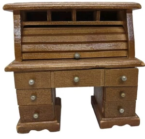 Vintage Concord Dollhouse Miniature Roll top Desk - Picture 1 of 6