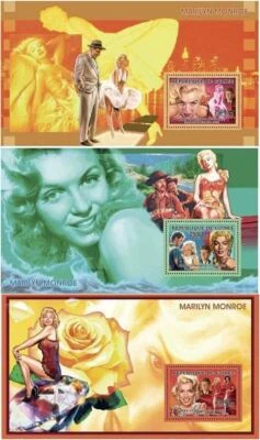 Conjunto de 3 estampillas de Marilyn Monroe recuerdos MNH paquete regalo Foto 1 de 4