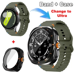 Band + Case Cover For Samsung Galaxy Watch 7/6 40/44mm Case Change to Ultra 47mm - Picture 1 of 29