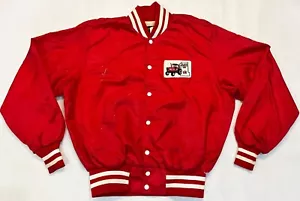 Vintage Swingster International Harvester Truck IH Bomber Satin Jacket L Red USA - Picture 1 of 11