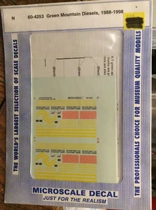 Microscale Decal N Scale 60-4253 Green Mountain Diesels NIP - Picture 1 of 1