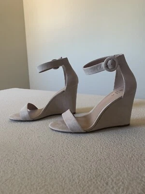 Call It Spring Beige Wedges With Ankle Strap Size 8 - Image 1 of 4