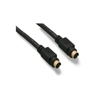 12ft S-Video Cable 4 Pin Mini DIN Male to Male - Black - Picture 1 of 1