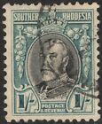 Southern Rhodesia-1935 1/- Blk & Grnish Blue Perf 11½ Sg 23A Gu Sm Blunt Perfs