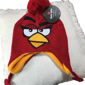 NWT ANGRY BIRD Red Fleece Lined WINTER HAT Sz 4-16 Girl - Picture 1 of 4