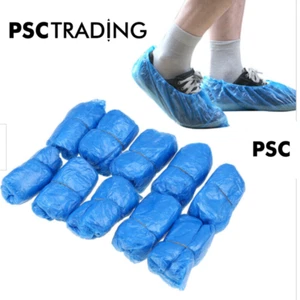 Disposable Waterproof Plastic CPE Shoe Covers Overshoes Pkt of 100 PC - Picture 1 of 3