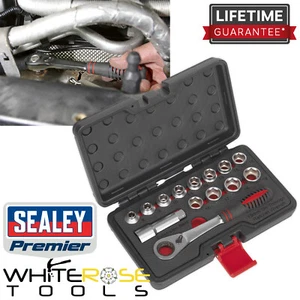 Sealey Premier 14-teilig Low Profile Go Through Steckschlüsselsatz 8-19 mm 72 Zahn Ratsche - Bild 1 von 6