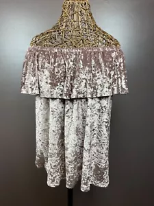 Entro Anthropologie NWT Champaign Pink Crushed Velvet Off Shoulder Small Blouse - Picture 1 of 4