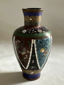 Vaso cloisonne fine vintage anni '30 4,75" - Foto 1 di 20