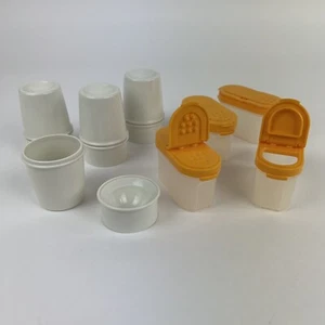 Vintage Tupperware Eierbecher x4 / kleine Streuer Snack Töpfe x4 Konvolut - Bild 1 von 7