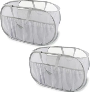 2 Pack Collapsible Laundry Baskets, Upgrade Pop Up Laundry Hamper with - Picture 1 of 7