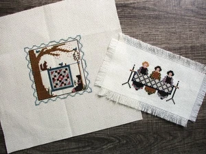 Amish Cross Stitch Lot Finished Country Quilters Quilt Bird House Completed - Picture 1 of 5