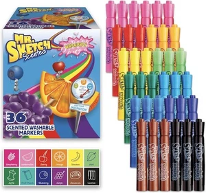 Mr. Sketch Scented Washable Markers, Chisel Tip, Assorted Colors, 36 Count - Picture 1 of 5