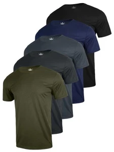 Mens Shirts Quick Dry Fit Tshirts Moisture Wicking Workout Gym 5 Pack Casual ... - Picture 1 of 9