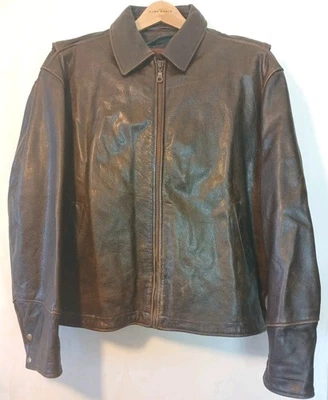 Wilsons Vintage Brown Leather Motorcycle Bomber Zip Out Lining Jacket Coat  CC - Image 1 of 4