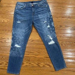 Jeans donna True Religion Cameron slim boyfriend 31 bandana effetto invecchiato nuovo con etichetta - Foto 1 di 15