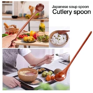&Wooden Spoons For Cooking Honey Tea Coffee Stirring Spoons Long Handle P39C - Picture 1 of 12
