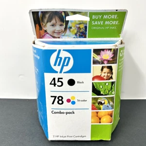 GENUINE HP INK CARTRIDGES 45 BLACK 78 TRI COLOR COMBO PACK EXPIRED 1 - Picture 1 of 2
