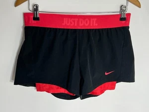 Pantalones Cortos para Correr Nike Circuit 2 en 1 Tejidos Dri Fit | Damas | Negro/Rojo | Pequeño | - Imagen 1 de 9