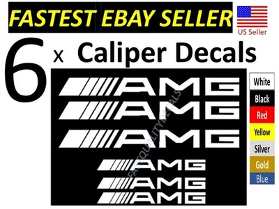 6 x Calcomanías de pinza de freno recta para AMG Mercedes Benz pegatina ENVÍO GRATUITO Foto 1 de 3