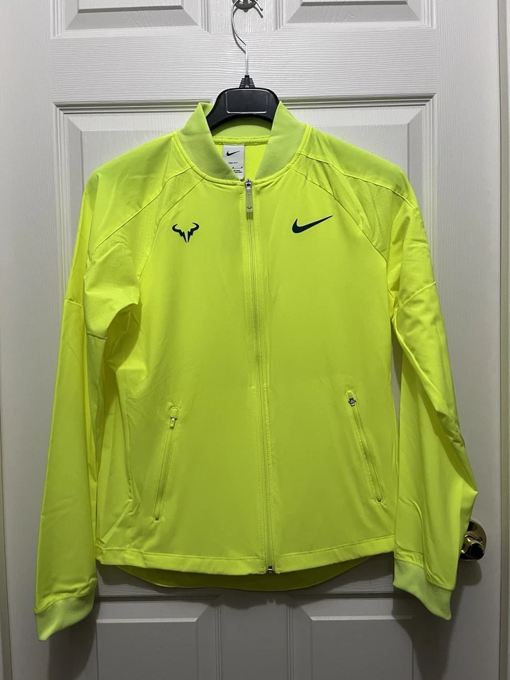 Nike Rafa Nadal Full-Zip Tennis Jacket Volt Teal Men's Size M Medium DV2885-702