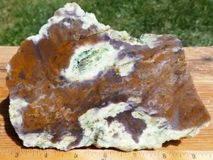 TCR AMETHYST SALBEI FAHNE ACHAT/JASPIS/LAPIDAR GROBPLATTE 242 GRAMM - Bild 1 von 5