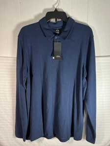 OAKLEY Mens LARGE 1/4 Button Pullover Blue Long Sleeve Golf Shirt-NEW/TAG—96548 - Picture 1 of 11