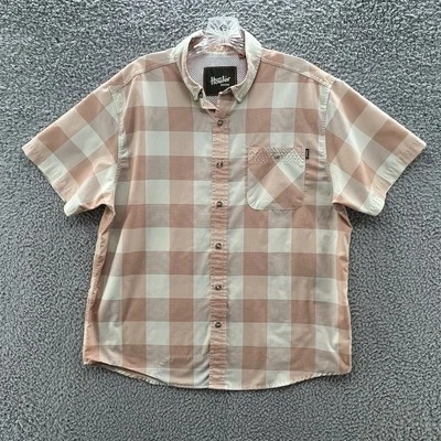 Howler Bros Shirt Men Medium Cream Plaid Short Sleeve Outdoor Hiking Performance - Image 1 of 4