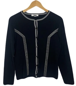 Vintage Carducci Button Down Cardigan with Embroidered Line Work Women’s Size M - Picture 1 of 4