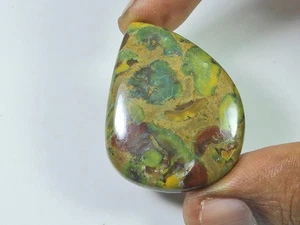 29X36X05 MM Natural Fruit Jasper Pear Shape Cabochon Loose Gemstone 46Cts. - Picture 1 of 9