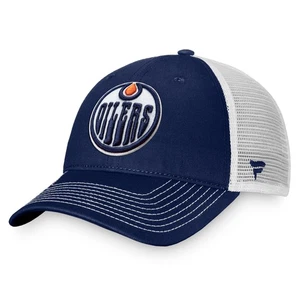 Men's Fanatics Navy/White Edmonton Oilers Core Primary Logo Trucker Adjustable - Picture 1 of 4