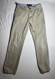 Tommy Hilfiger Pants Youth Boys 12 Stretch Flat Front Chino Beige School Uniform - Picture 1 of 15
