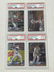 GLEYBER TORRES 2018 TOPPS TOPPS CHROME UPDATE RC LOT ALL 4 VARIANTS PSA 10 GEM - Picture 1 of 2