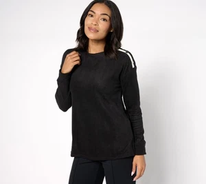 Cuddl Duds Fleecewear with Stretch Snap Front Pullover Sweatshirt Black 2X New - Picture 1 of 1