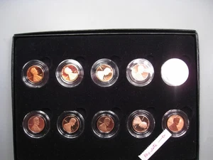 10 Piece Proof Lincoln Pennies 2011-s to 2018-s w/ Reverse Proof 18-s. #48 - Picture 1 of 5