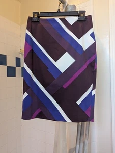 NWT Ann Taylor Multicolor Geometric Pencil Skirt Size 00P - Picture 1 of 14