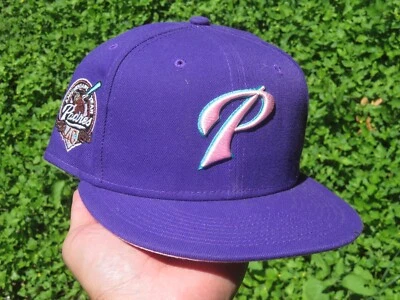 San Diego Padres 40th Anniversary Fitted Hat Purple Pink 7 3/4 Pre Owned Rare - Image 1 of 4