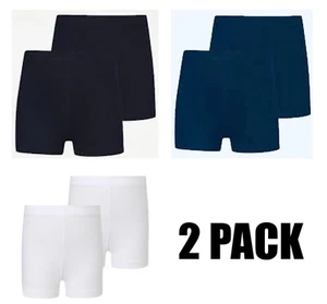 Girls 2 Pack Gym Jersey Shorts Ex Ge@rge Navy Black Cotton Stretch PE School Kit - Picture 1 of 3