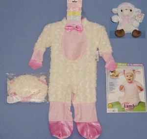 PLUSH LAMB COSTUME-child 6-12 mo-HAIRBOWS-PLUSHIE-HALLOWEEN-CHRISTMAS-EASTER-LOT - Picture 1 of 14