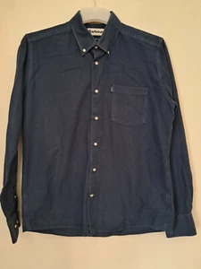 Barbour Oxford Hemd Tailored Fit Langarm Baumwollhemd Größe L Navy - Bild 1 von 6