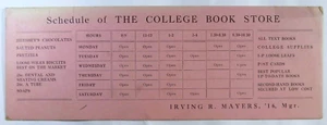 Calendario sellador de tinta vintage de la librería universitaria Irving R Mayers 1916 - Imagen 1 de 4