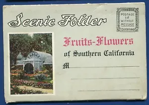 Southern California Fruits Flowers Italilan Villa Lincoln Park postcard folder - Picture 1 of 3