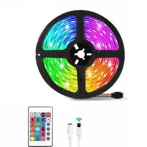 Led Strip Lights 16 Ft 5m Flexible Multi Color RGB 2835 300 leds 4 Pin+Tape 12V - Picture 1 of 11