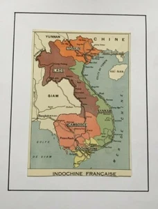 INDOCHINA FRANCESA 1930 MAPA ORIGINAL SIGLO XX - Imagen 1 de 5