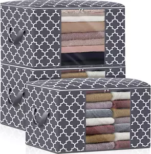 Storage Bags, Large Blanket Clothes Organization and Storage Containers for Bedd - Picture 1 of 12