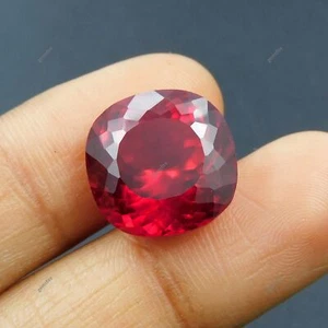Impecable Natural 17.15 Ct Rojo Rubí Cuadrado Cojín Corte CERTIFICADO Piedra Preciosa Suelta - Imagen 1 de 14