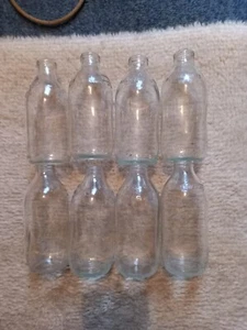 Vintage Retro Dairy Dairies Glass Milk Bottles Job Lot Bundle 8 Bottles - Picture 1 of 1
