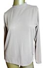 Womens Grey Ribbed Top Size 8 High Neck Long Sleeve Boohoo Casual Basic Oversize