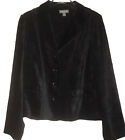 New~NWT~Gorgeous Misses CROFT & BARROW Velvety Blazer Jacket Coat ~Black~Size 12