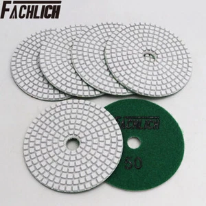 6 piezas almohadillas de pulido húmedo de piso de concreto diamante de 4" / 100 mm discos de lijado - Imagen 1 de 16